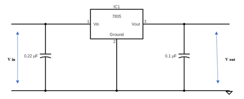 Схема стабілізатора напруги на LM7805