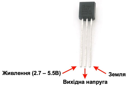 Аналоговий датчик температури TMP36
