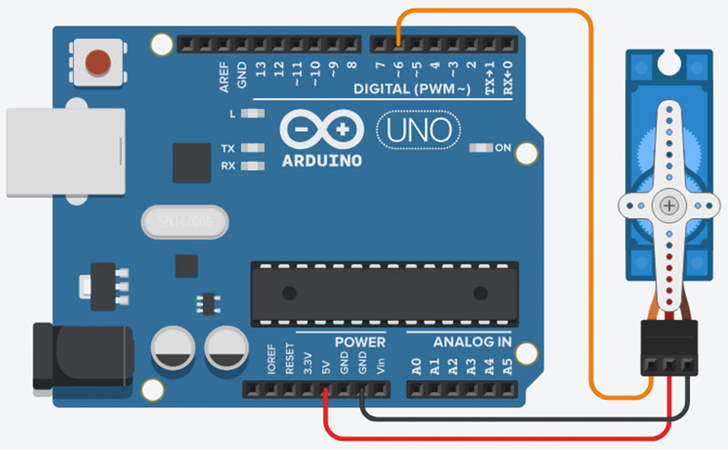 Схема підключення сервопривода до Arduino