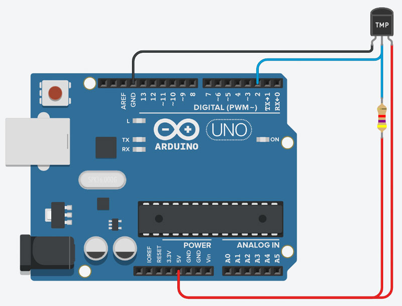Підключення датчика температури DS18B20 до Arduino