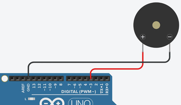 Схема підключення пʼєзодинаміка до Arduino