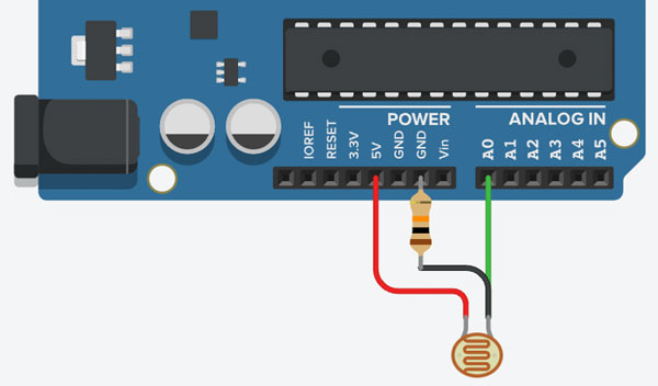 Схема підключення фоторезистора до Arduino